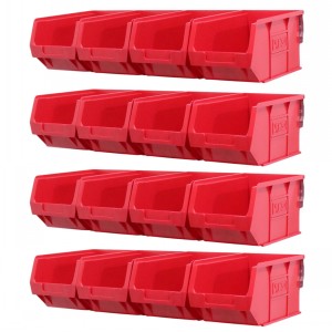 Parts Bins & Wall Rail Set 16 x Size 3